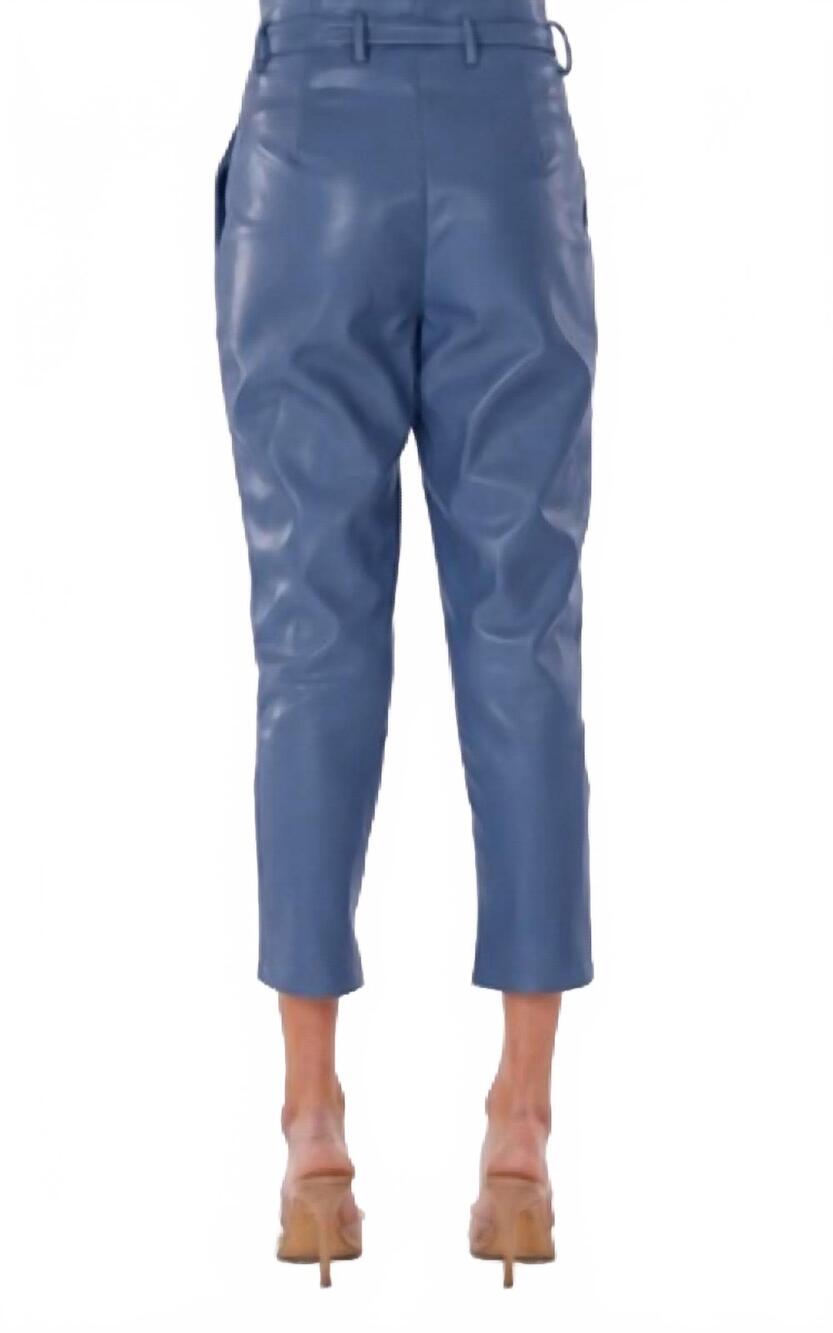 NEW DOLCE CABO leather crop pants in steel blue